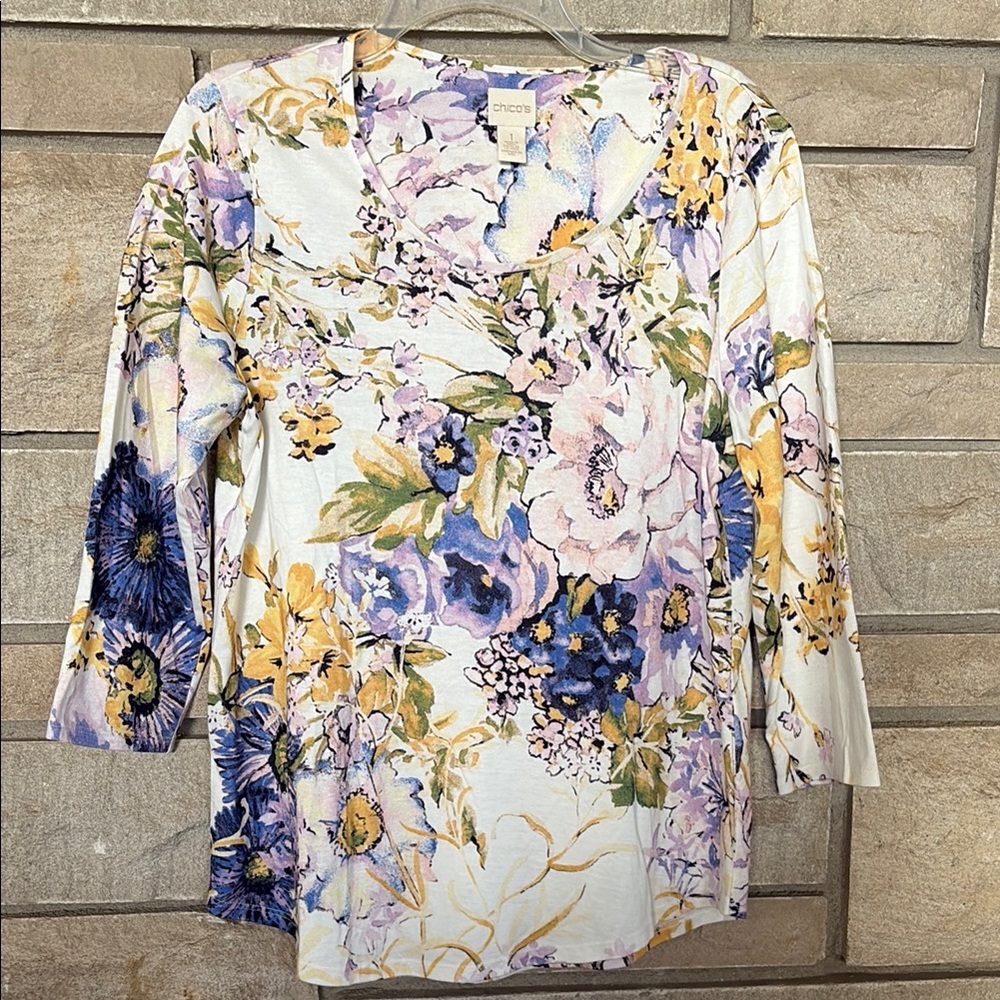 Chico's Multicolor Floral Blouse